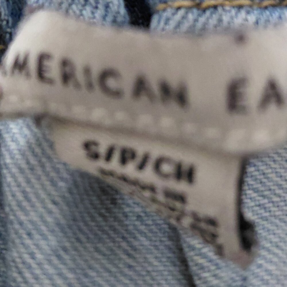 American Eagle Tiered Skirt Denim Dress Corset Y2K Western 80s Prairie Small - Picture 7 of 10